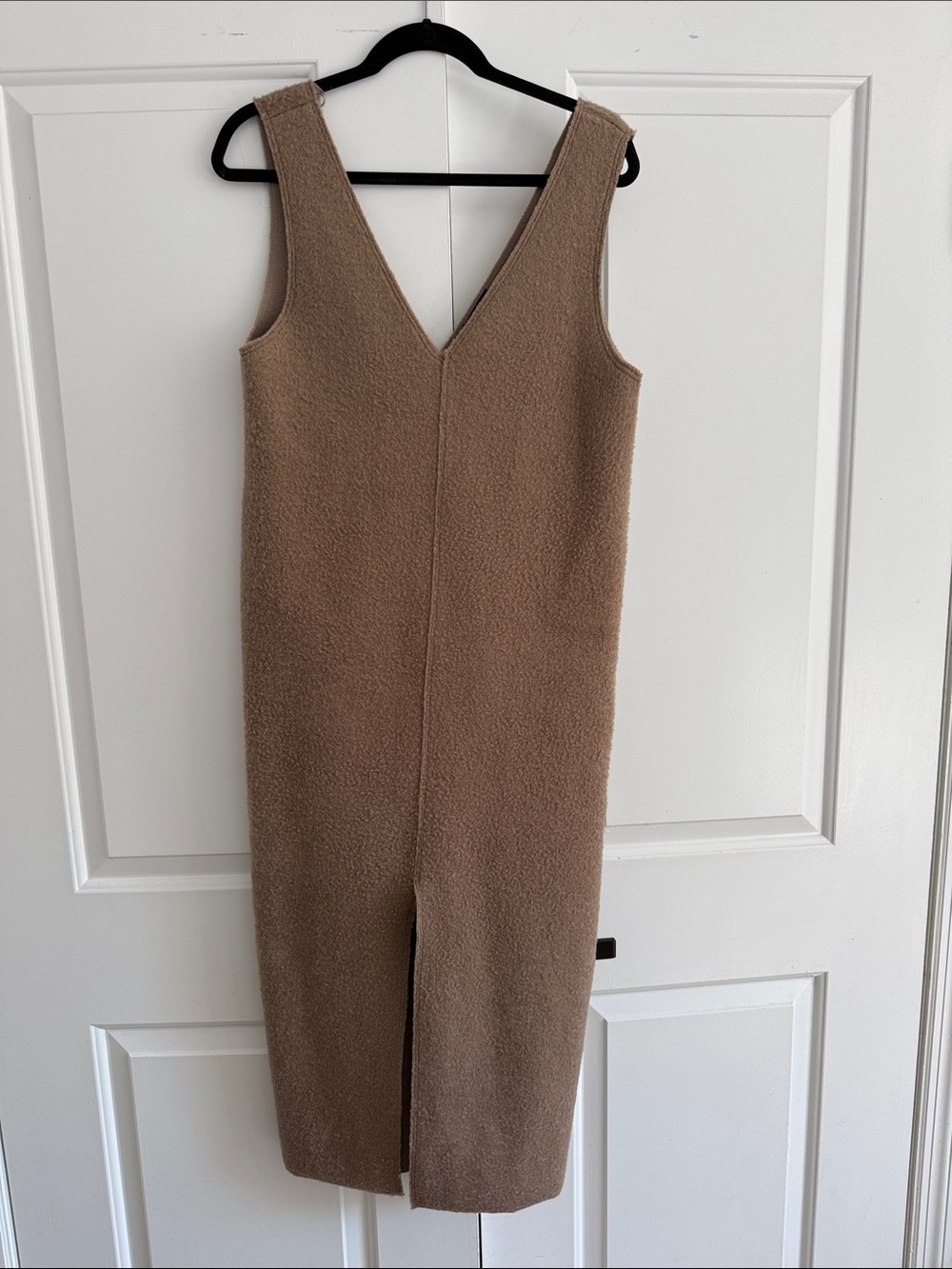 Zara  Camel Boucle Knit Midi Dress/Jumper